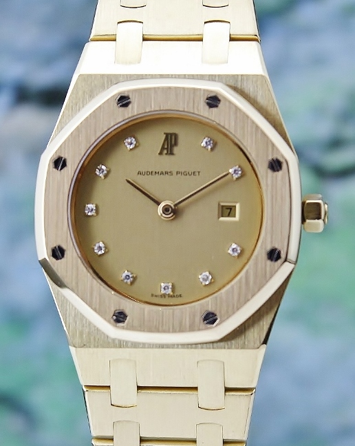 (image for) LIKE NEW 100% ORIGINAL AP 18K YELLOW GOLD QUARTZ WATCH
